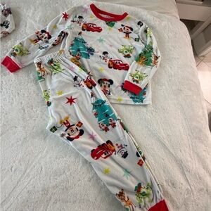Disney Kids Pajama Set - Red, Green, and White